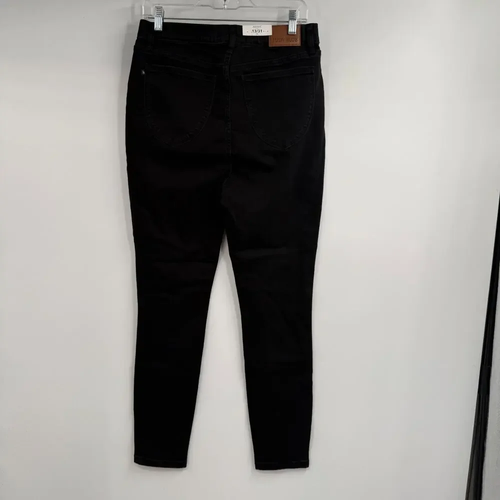 NWT Judy Blue Pull On Skinny Jeans Womens 13/31 Black High Rise Stretch Jeggings